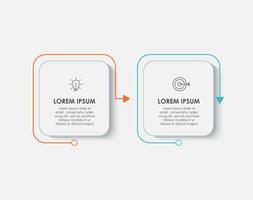 Minimal Business Infographics template Timeline with 2 steps options and marketing icons vector