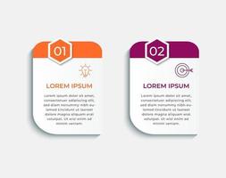 Minimal Business Infographics template Timeline with 2 steps options and marketing icons vector