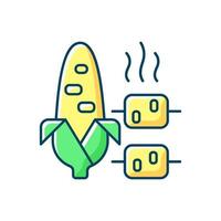 Boiled and grilled corn RGB color icon vector