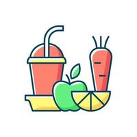 jugo fresco para ir icono de color rgb vector