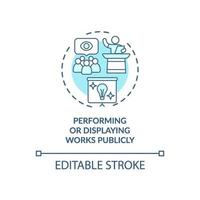 Performing and displaying works publicly concept icon vector