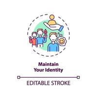 Maintain your identity concept icon vector