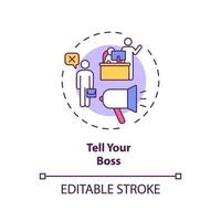 Tell your boss concept icon vector