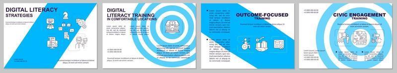 Digital literacy strategies brochure template vector