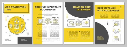 Job transition tips brochure template vector
