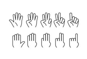 Human gestures silhouettes Count down vector clipart