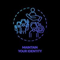 Maintain your identity concept icon vector