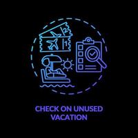 Check on unused vacation concept icon vector