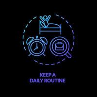 Keep a daily routine concept icon vector