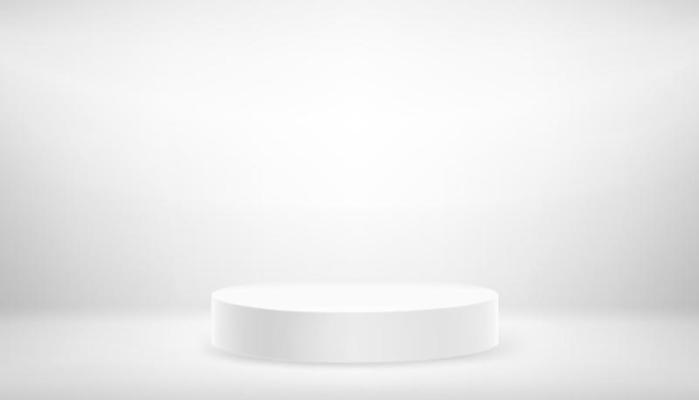 Bright round stage with copy space