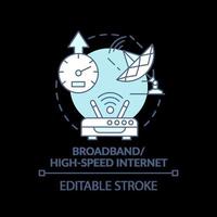 Broadband high speed internet turquoise concept icon vector