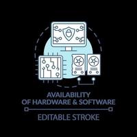 Availability of hardware and software turquoise concept icon vector