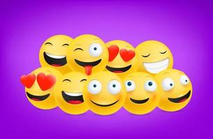 Smiling and laughing emoticons vector