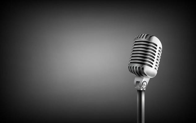 Vintage style microphone in studio