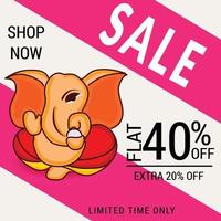 Happy Ganesh Chaturhi 40 percent off vector