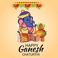 feliz ganesh chaturhi vector