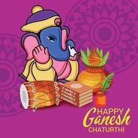 feliz ganesh chaturhi vector