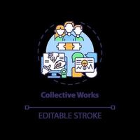 Collective works concept icon vector