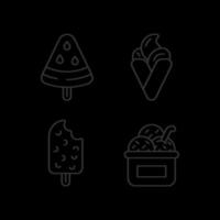 Ice cream types linear icons set vector