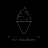 Ice cream cone linear icon vector