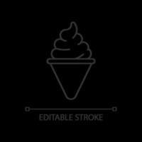 Ice cream cone linear icon vector