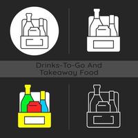 Alcoholic drink to go dark theme icon vector