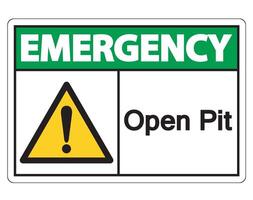 Emergency Open Pit Symbol Sign vector