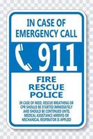 Call 911 Sign on transparent background vector