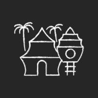 Nomadic resort chalk white icon on black background vector