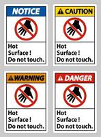 Hot Surface Do Not Touch On White Background vector