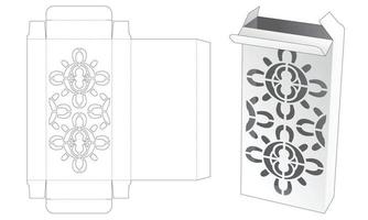 caja de embalaje de hojalata con plantilla de troquelado de plantilla de mandala vector