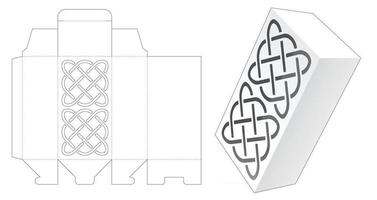 caja de embalaje con plantilla troquelada de patrón estarcido vector