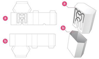 caja hexagonal con plantilla de mandala en la cubierta plantilla troquelada vector