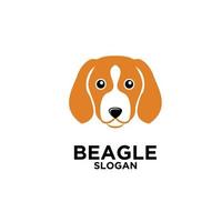 Diseño de plantilla de patrón de logotipo de vector de cabeza de perro beagle lindo