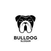 Ilustración de vector de diseño de icono de logotipo de cabeza de bulldog lindo simple