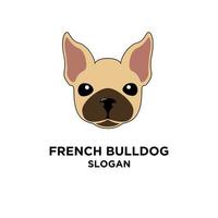 cute french bulldog head vector logo icon pattern template design