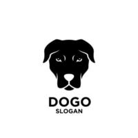 Diseño simple del ejemplo del icono del logotipo del vector de la cabeza del perro del dogo argentino