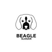 Diseño de plantilla de patrón de logotipo de vector de cabeza de perro beagle lindo