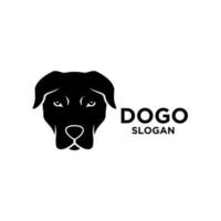Diseño simple del ejemplo del icono del logotipo del vector de la cabeza del perro del dogo argentino