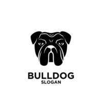 Ilustración de vector de diseño de icono de logotipo de cabeza de bulldog lindo simple