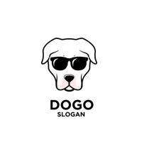 dogo argentino dog head vector logo icon illustration design