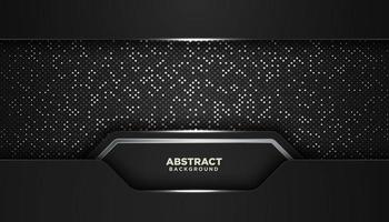 Black abstract geometric background with glitters dots element decoration Luxury design concept vector