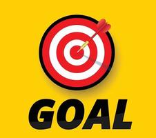 Arrow hitting the target and Goal concept vector