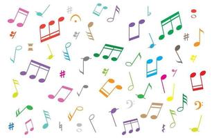 Musical Notes on White Background vector