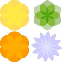 Set of 4 Abstract Flowers vector