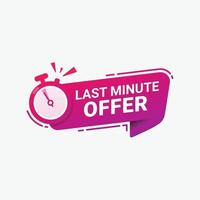 Last minute offer label sign for banner promotion vector illustration