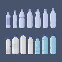 Soft drink and water plastic bottles set vector