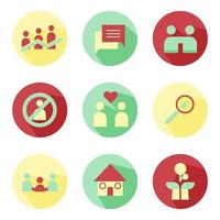 Abstract Social Development Icon Set Vector Design