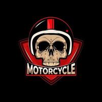 Motorcycle skull with helmet vector