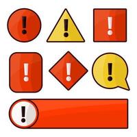 Exclamation mark set beware icons vector